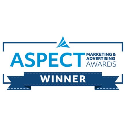 Aspect Marketing & Advertising Awards Winner badge, recognizing an award won by senior living in Delray Beach, FL.