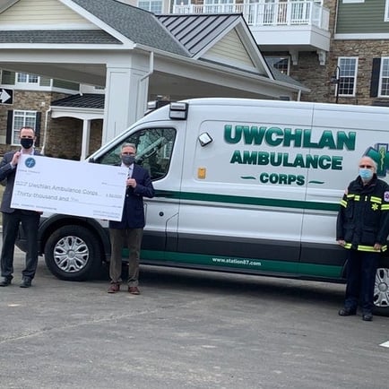 Capitol Seniors Housing and Arbor Terrace Exton Donate $30,000 to the Uwchlan Ambulance Corps